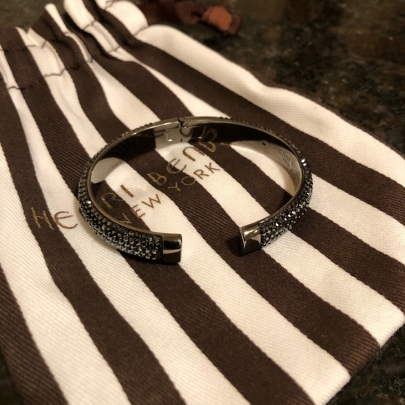 henri bendel Jewelry - Henri Bendel Black Crystal Hinge Bracelet